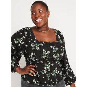 OLD NAVY Floral-Print Square-Neck Blouse, NWT! Size 3X